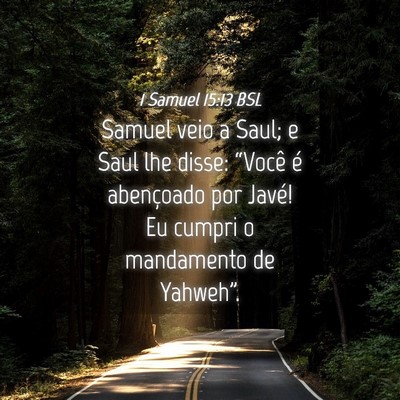 Picture 04 - 1 Samuel 15:13 BSL - Samuel veio a Saul; e Saul lhe disse: “Você é - Bible Verse Picture