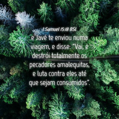 Picture 04 - 1 Samuel 15:18 BSL - e Javé te enviou numa viagem, e disse: “Vai, e - Bible Verse Picture
