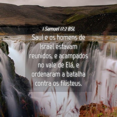 Picture 04 - 1 Samuel 17:2 BSL - Saul e os homens de Israel estavam reunidos, e - Bible Verse Picture
