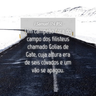 Picture 04 - 1 Samuel 17:4 BSL - Um campeão fora do campo dos filisteus chamado - Bible Verse Picture
