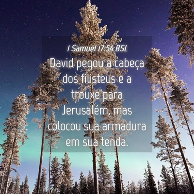 Picture 04 - 1 Samuel 17:54 BSL - David pegou a cabeça dos filisteus e a trouxe - Bible Verse Picture