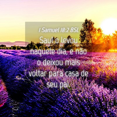 Picture 04 - 1 Samuel 18:2 BSL - Saul o levou naquele dia, e não o deixou mais - Bible Verse Picture