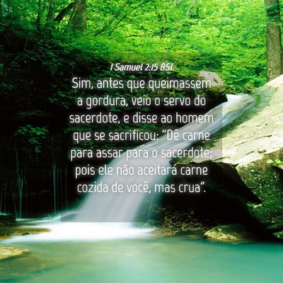 Picture 04 - 1 Samuel 2:15 BSL - Sim, antes que queimassem a gordura, veio o servo - Bible Verse Picture
