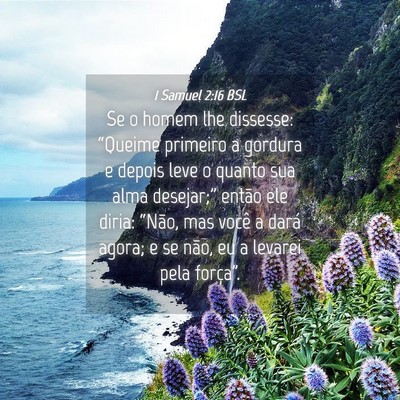 Picture 04 - 1 Samuel 2:16 BSL - Se o homem lhe dissesse: “Queime primeiro a - Bible Verse Picture