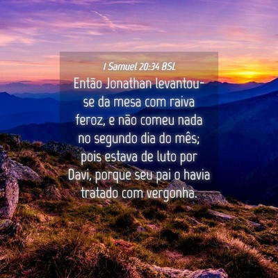 Picture 04 - 1 Samuel 20:34 BSL - Então Jonathan levantou-se da mesa com raiva - Bible Verse Picture