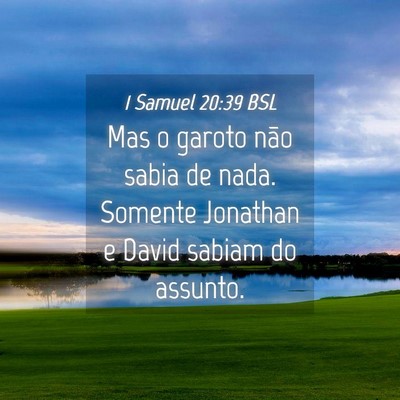 Picture 04 - 1 Samuel 20:39 BSL - Mas o garoto não sabia de nada. Somente Jonathan - Bible Verse Picture