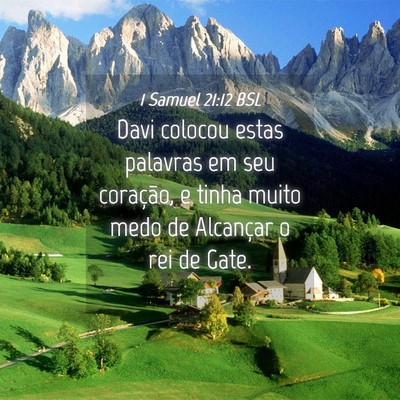 Picture 04 - 1 Samuel 21:12 BSL - Davi colocou estas palavras em seu coração, e - Bible Verse Picture