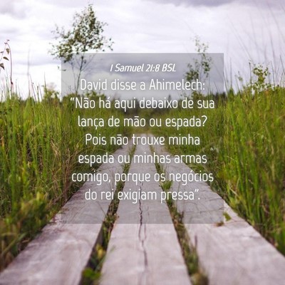 Picture 04 - 1 Samuel 21:8 BSL - David disse a Ahimelech: “Não há aqui debaixo - Bible Verse Picture