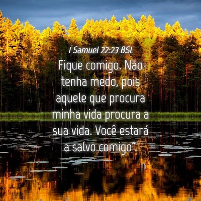 Picture 04 - 1 Samuel 22:23 BSL - Fique comigo. Não tenha medo, pois aquele que - Bible Verse Picture