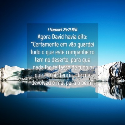 Picture 04 - 1 Samuel 25:21 BSL - Agora David havia dito: “Certamente em vão - Bible Verse Picture