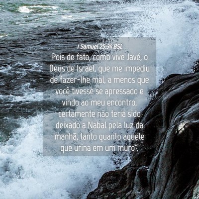 Picture 04 - 1 Samuel 25:34 BSL - Pois de fato, como vive Javé, o Deus de Israel, - Bible Verse Picture