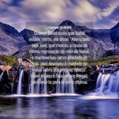 Picture 04 - 1 Samuel 25:39 BSL - Quando David ouviu que Nabal estava morto, ele - Bible Verse Picture