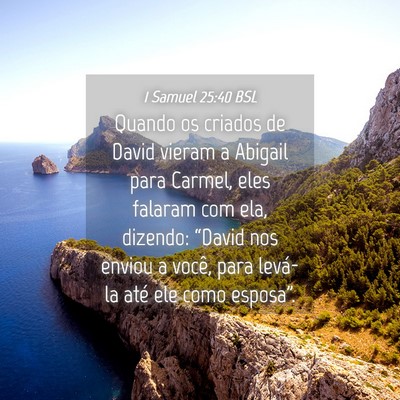 Picture 04 - 1 Samuel 25:40 BSL - Quando os criados de David vieram a Abigail para - Bible Verse Picture