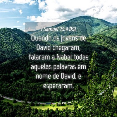 Picture 04 - 1 Samuel 25:9 BSL - Quando os jovens de David chegaram, falaram a - Bible Verse Picture
