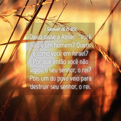 Picture 04 - 1 Samuel 26:15 BSL - David disse a Abner: “Você não é um homem? - Bible Verse Picture