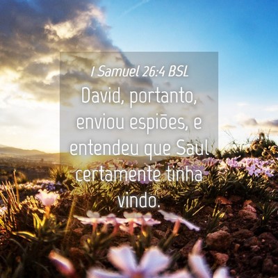 Picture 04 - 1 Samuel 26:4 BSL - David, portanto, enviou espiões, e entendeu que - Bible Verse Picture