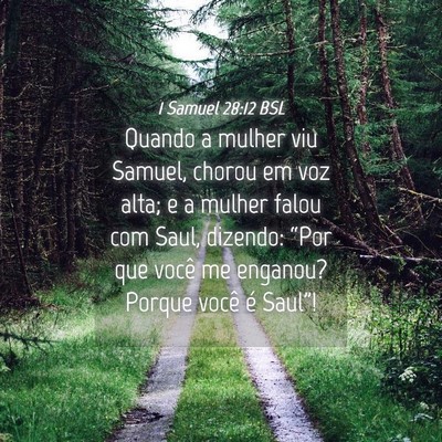 Picture 04 - 1 Samuel 28:12 BSL - Quando a mulher viu Samuel, chorou em voz alta; e - Bible Verse Picture