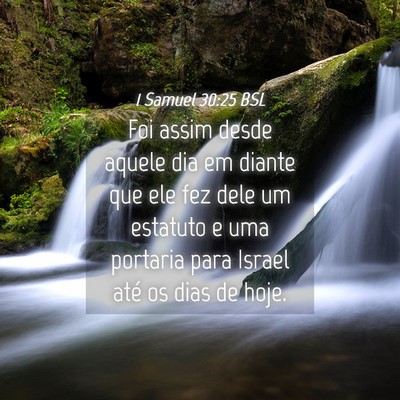 Picture 04 - 1 Samuel 30:25 BSL - Foi assim desde aquele dia em diante que ele fez - Bible Verse Picture