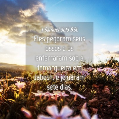 Picture 04 - 1 Samuel 31:13 BSL - Eles pegaram seus ossos e os enterraram sob a - Bible Verse Picture