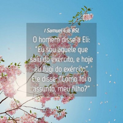 Picture 04 - 1 Samuel 4:16 BSL - O homem disse a Eli: “Eu sou aquele que saiu do - Bible Verse Picture