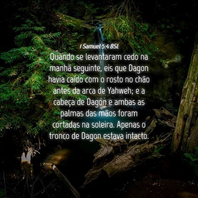 Picture 04 - 1 Samuel 5:4 BSL - Quando se levantaram cedo na manhã seguinte, eis - Bible Verse Picture