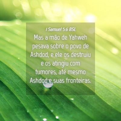 Picture 04 - 1 Samuel 5:6 BSL - Mas a mão de Yahweh pesava sobre o povo de - Bible Verse Picture