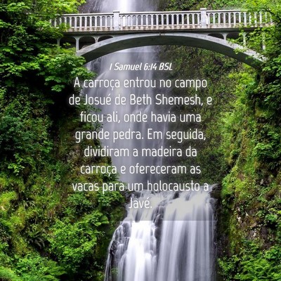 Picture 04 - 1 Samuel 6:14 BSL - A carroça entrou no campo de Josué de Beth - Bible Verse Picture