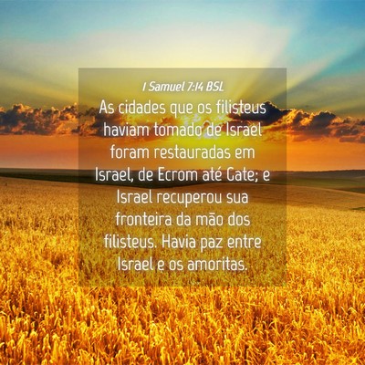 Picture 04 - 1 Samuel 7:14 BSL - As cidades que os filisteus haviam tomado de - Bible Verse Picture