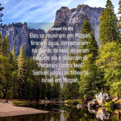 Picture 04 - 1 Samuel 7:6 BSL - Eles se reuniram em Mizpah, tiraram água, - Bible Verse Picture