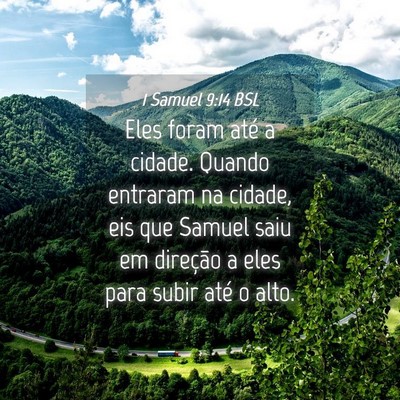 Picture 04 - 1 Samuel 9:14 BSL - Eles foram até a cidade. Quando entraram na - Bible Verse Picture