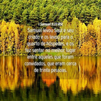 Picture 04 - 1 Samuel 9:22 BSL - Samuel levou Saul e seu criado e os levou para o - Bible Verse Picture