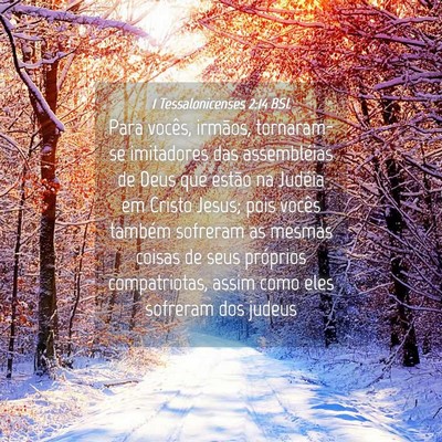 Picture 04 - 1 Tessalonicenses 2:14 BSL - Para vocês, irmãos, tornaram-se imitadores das - Bible Verse Picture