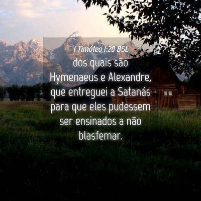 Picture 04 - 1 Timóteo 1:20 BSL - dos quais são Hymenaeus e Alexandre, que - Bible Verse Picture