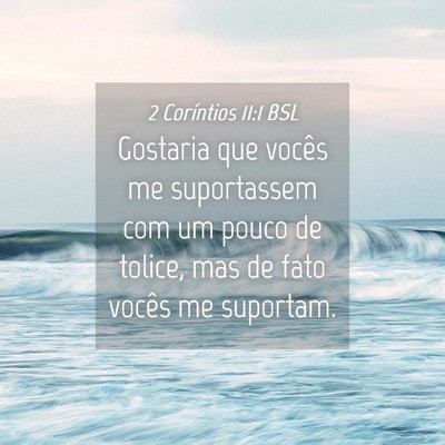 Picture 04 - 2 Coríntios 11:1 BSL - Gostaria que vocês me suportassem com um pouco - Bible Verse Picture