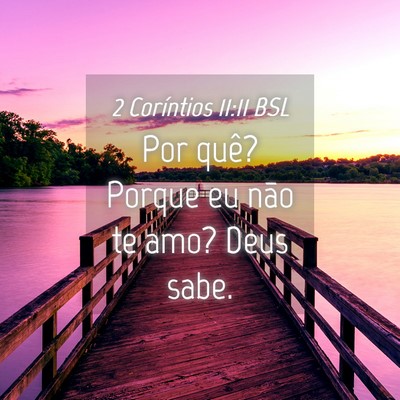 Picture 04 - 2 Coríntios 11:11 BSL - Por quê? Porque eu não te amo? Deus - Bible Verse Picture
