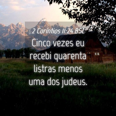 Picture 04 - 2 Coríntios 11:24 BSL - Cinco vezes eu recebi quarenta listras menos uma - Bible Verse Picture