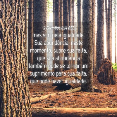 Picture 04 - 2 Coríntios 8:14 BSL - mas sim pela igualdade. Sua abundância, neste - Bible Verse Picture