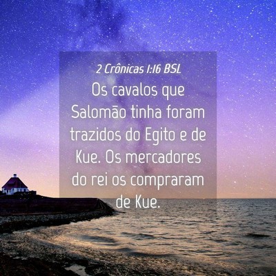 Picture 04 - 2 Crônicas 1:16 BSL - Os cavalos que Salomão tinha foram trazidos do - Bible Verse Picture