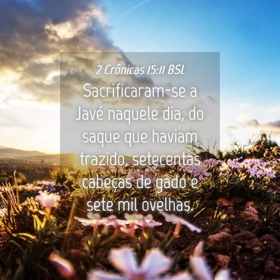 Picture 04 - 2 Crônicas 15:11 BSL - Sacrificaram-se a Javé naquele dia, do saque que - Bible Verse Picture