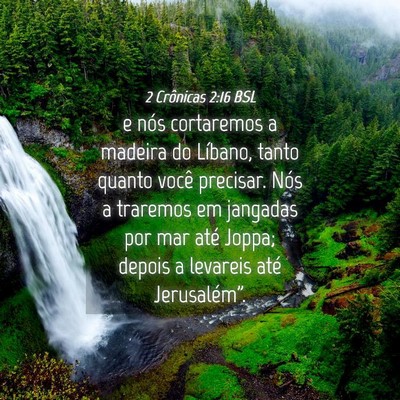 Picture 04 - 2 Crônicas 2:16 BSL - e nós cortaremos a madeira do Líbano, tanto - Bible Verse Picture