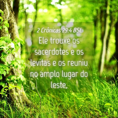 Picture 04 - 2 Crônicas 29:4 BSL - Ele trouxe os sacerdotes e os levitas e os reuniu - Bible Verse Picture