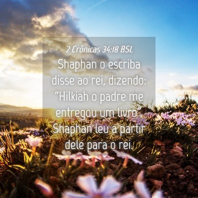Picture 04 - 2 Crônicas 34:18 BSL - Shaphan o escriba disse ao rei, dizendo: - Bible Verse Picture