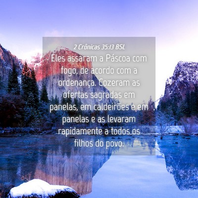 Picture 04 - 2 Crônicas 35:13 BSL - Eles assaram a Páscoa com fogo, de acordo com a - Bible Verse Picture