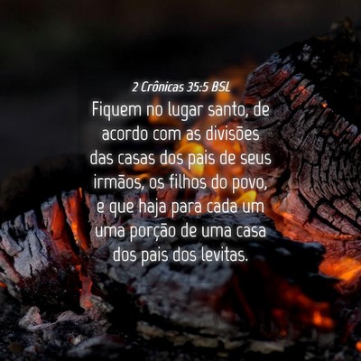 Picture 04 - 2 Crônicas 35:5 BSL - Fiquem no lugar santo, de acordo com as divisões - Bible Verse Picture