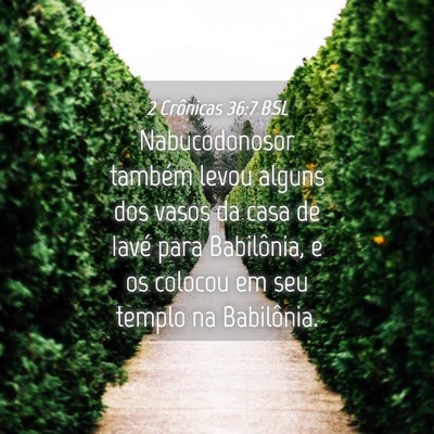 Picture 04 - 2 Crônicas 36:7 BSL - Nabucodonosor também levou alguns dos vasos da - Bible Verse Picture