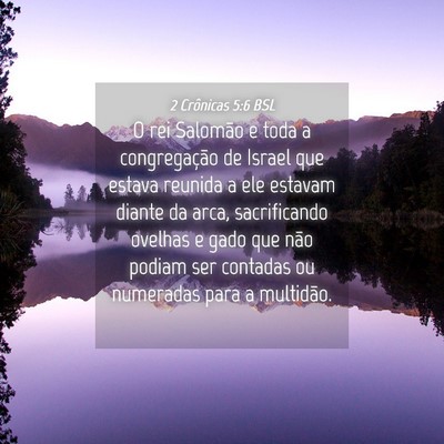 Picture 04 - 2 Crônicas 5:6 BSL - O rei Salomão e toda a congregação de Israel - Bible Verse Picture