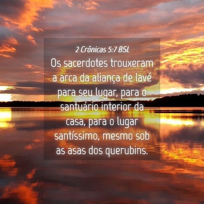 Picture 04 - 2 Crônicas 5:7 BSL - Os sacerdotes trouxeram a arca da aliança de - Bible Verse Picture