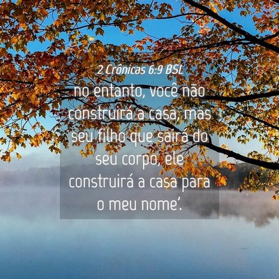 Picture 04 - 2 Crônicas 6:9 BSL - no entanto, você não construirá a casa, mas - Bible Verse Picture