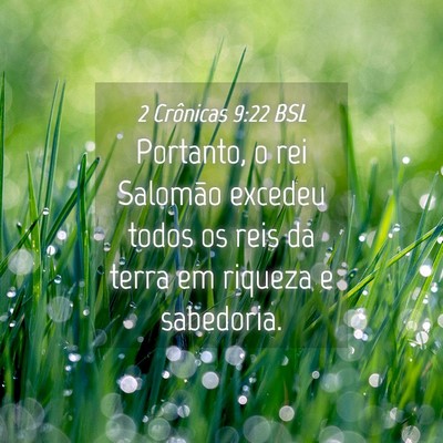 Picture 04 - 2 Crônicas 9:22 BSL - Portanto, o rei Salomão excedeu todos os reis da - Bible Verse Picture