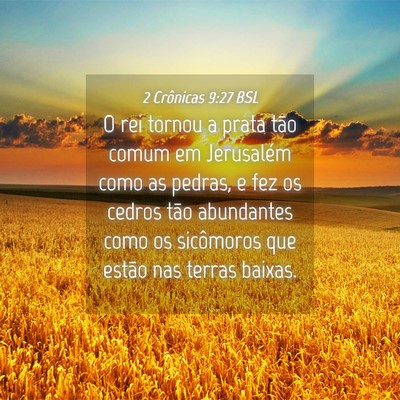 Picture 04 - 2 Crônicas 9:27 BSL - O rei tornou a prata tão comum em Jerusalém - Bible Verse Picture